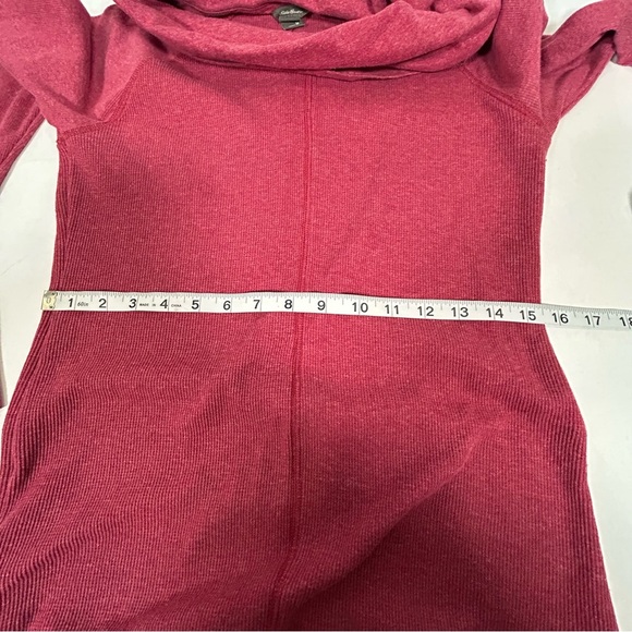 Eddie Bauer Women’s Dusty Red Berry Cowl Neck Long Sleeve Top - Picture 8 of 10